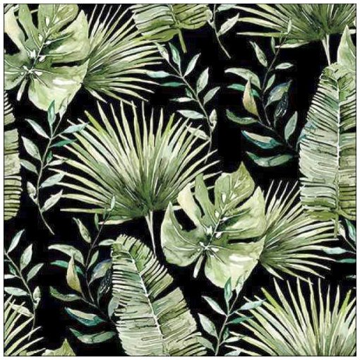 Ambiente Jungle leaves black papírszalvéta 33x33cm, 20db-os