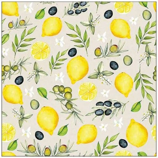 Ambiente Olives and lemon papírszalvéta 33x33cm, 20db-os