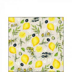 Ambiente Olives and lemon papírszalvéta 25x25cm, 20db-os