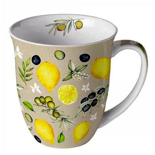 Ambiente Olives and lemons  porcelánbögre 0,4l