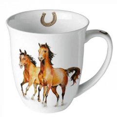 Ambiente Wild horses porcelánbögre 0,4l