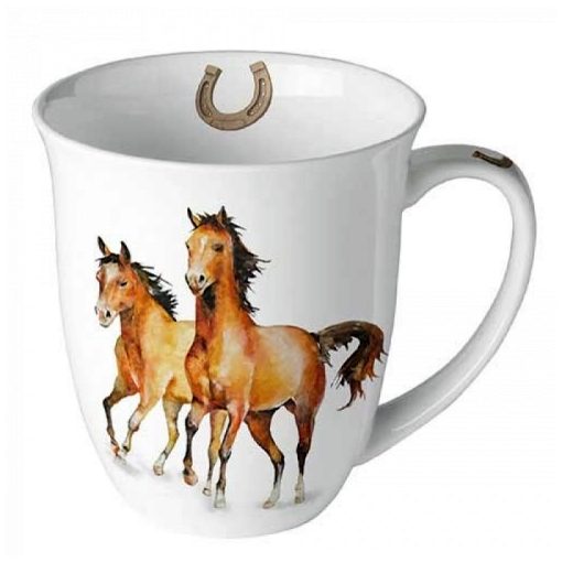 Ambiente Wild horses porcelánbögre 0,4l