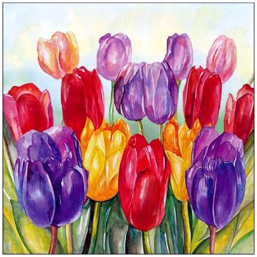 Ambiente Colourful tulips papírszalvéta 33x33cm, 20db-os