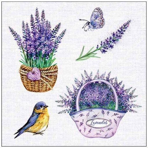 Ambiente Lavender baskets papírszalvéta 33x33cm, 20db-os