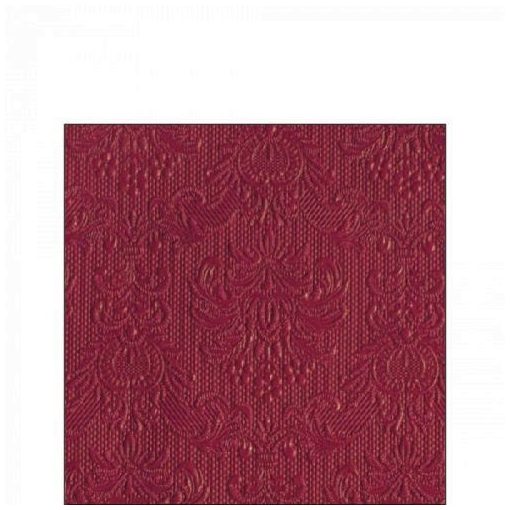 Elegance ruby red dombornyomott papírszalvéta 25x25cm, 15db-os