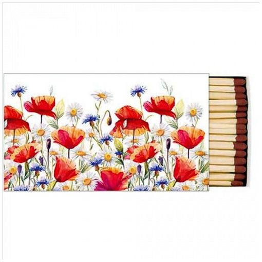 Ambiente Poppies and cornflowers gyufa 6,5x11cm