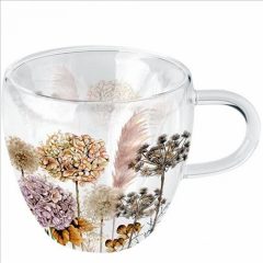   Ambiente Dried flowers duplafalú borosilicate üvegcsésze 0,25l