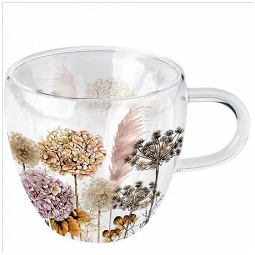 Ambiente Dried flowers duplafalú borosilicate üvegcsésze 0,25l