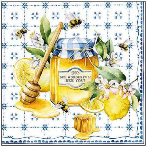 Ambiente Bee wonderful papírszalvéta 33x33cm, 20db-os