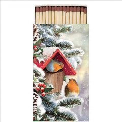 Ambiente House with robins gyufa 6,5x11cm