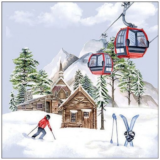 Ambiente Ski hut papírszalvéta 33x33cm, 20db-os