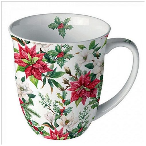 Ambiente Christmas florals porcelánbögre 0,4l