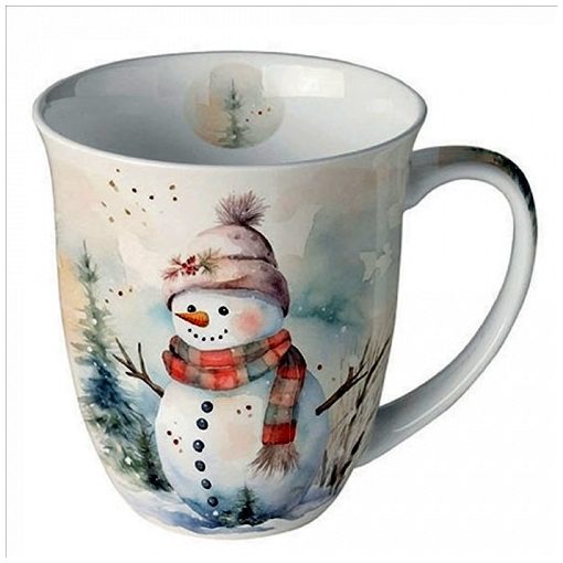 Ambiente Snowman in nature porcelánbögre 0,4l