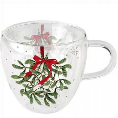   Ambiente Mistletoe with bow white duplafalú borosilicate üvegcsésze 0,25L