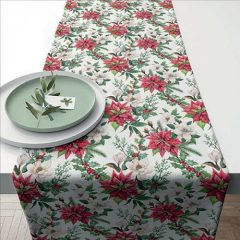   Ambiente Christmas florals asztali futó 40x150cm, 100% pamut