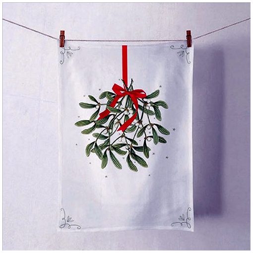 Ambiente Mistletoe with bow konyharuha 50x70cm, 100% pamut