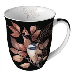 Ambiente Lovely chickadee black porcelánbögre 0,4l