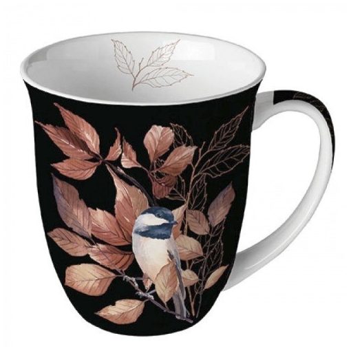 Ambiente Lovely chickadee black porcelánbögre 0,4l