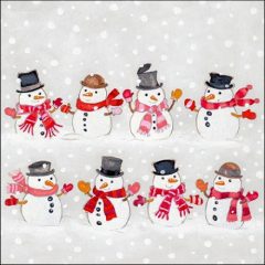 Dancing snowmen papírszalvéta 33x33cm, 20db-os