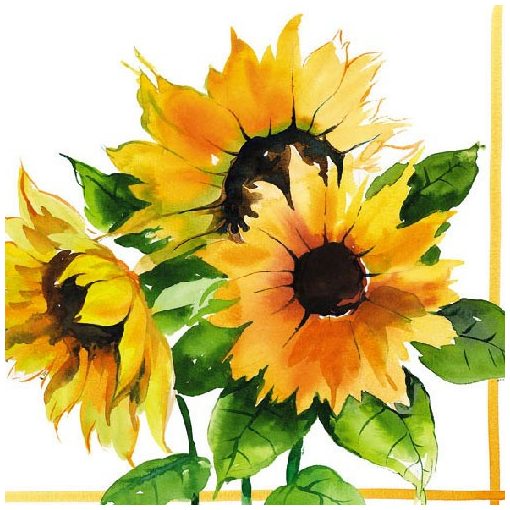 Girasoli papírszalvéta 33x33cm, 20db-os