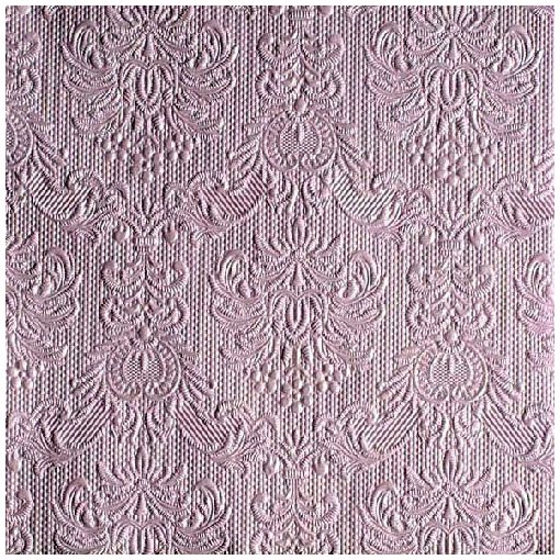 Elegance pearl lilac dombornyomott papírszalvéta 33x33cm, 15db-os