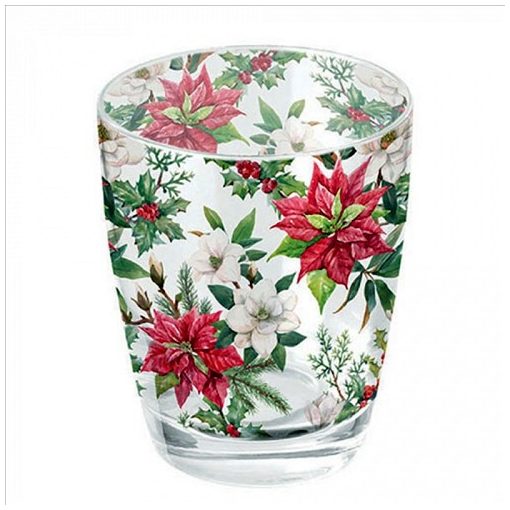 Ambiente Christmas florals üvegpohár 0,25l