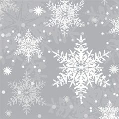 Ambiente Snowflakes silver papírszalvéta 33x33cm, 20db-os