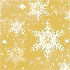 Ambiente Snowflakes gold papírszalvéta 33x33cm, 20db-os