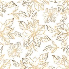   Ambiente Poinsettia outline gold papírszalvéta 33x33cm, 20db-os