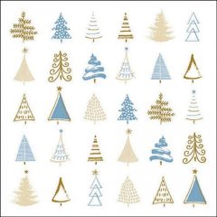   Ambiente Christmas tree doodles blue papírszalvéta 33x33cm, 20db-os