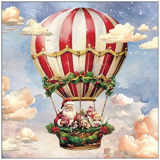 Ambiente Santa's air balloon papírszalvéta 33x33cm, 20db-os