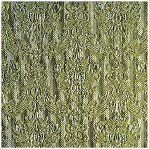 Elegance green dombornyomott papírszalvéta 33x33cm, 15db-os