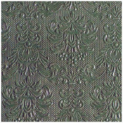 Elegance dark green dombornyomott papírszalvéta 25x25cm, 15db-os