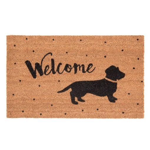 Lábtörlő 75x45cm, kókusz-PVC, kutyás " Welcome"