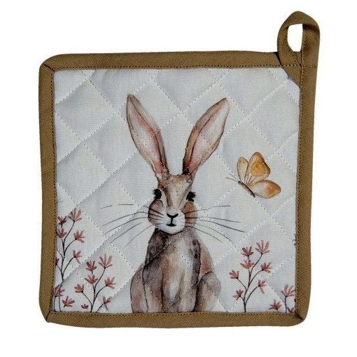 Edényalátét 20x20cm, 100% pamut, Rustic Easter Bunny