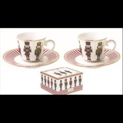   Porcelán eszpreszócsésze + alj 2 személyes 80ml, dobozban, Nutcracker