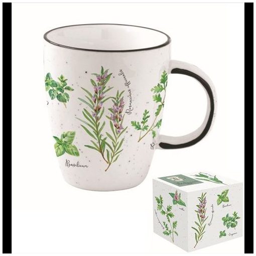 Porcelánbögre 350ml dobozban, Herbarium