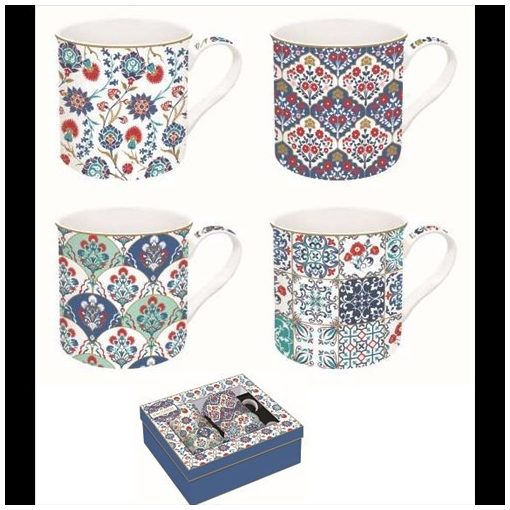 Porcelán bögreszett 4 db-os, 300ml, dobozban, Iznik, Atmosphere