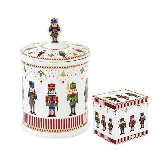 Porcelán keksztároló 14x20cm, dobozban, Nutcrackers