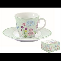 Porcelán teáscsésze+alj 200ml, dobozban, Floraison