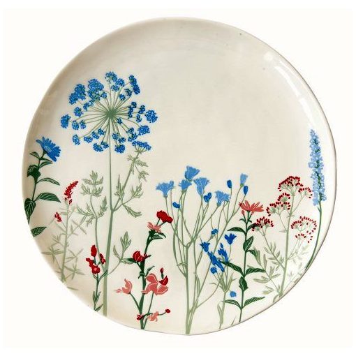 Porcelán lapostányér 26cm, Mille Fleurs Blue