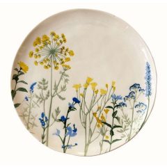 Porcelán lapostányér 26cm, Mille Fleurs Yellow