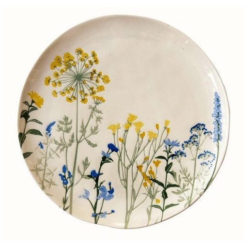 Porcelán lapostányér 26cm, Mille Fleurs Yellow