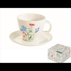 Porceláncsésze+alj 250ml, dobozban, Mille Fleurs Blue