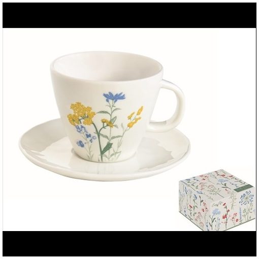 Porceláncsésze+alj 250ml, dobozban, Mille Fleurs Yellow