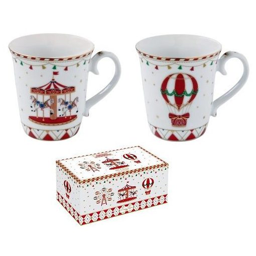 Porcelán bögreszett 275ml, 2 db-os, dobozban, Christmas Wonderland