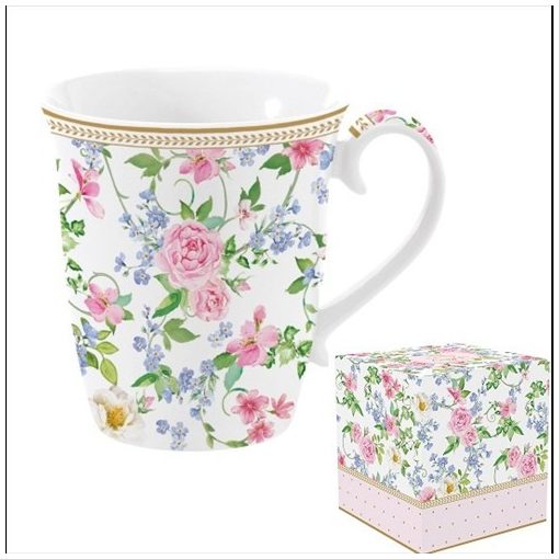 Porcelánbögre 275ml, dobozban, Garden Joy