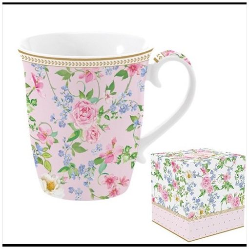 Porcelánbögre 275ml, dobozban, Garden Joy