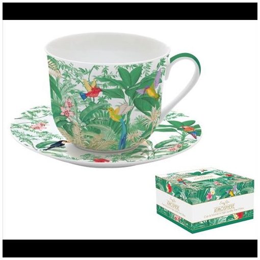 Porcelán reggelizőcsésze + alj 400ml, dobozban, Exotic Heaven, Atmosphere