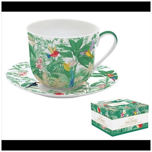 Porcelán reggelizőcsésze + alj 400ml, dobozban, Exotic Heaven, Atmosphere